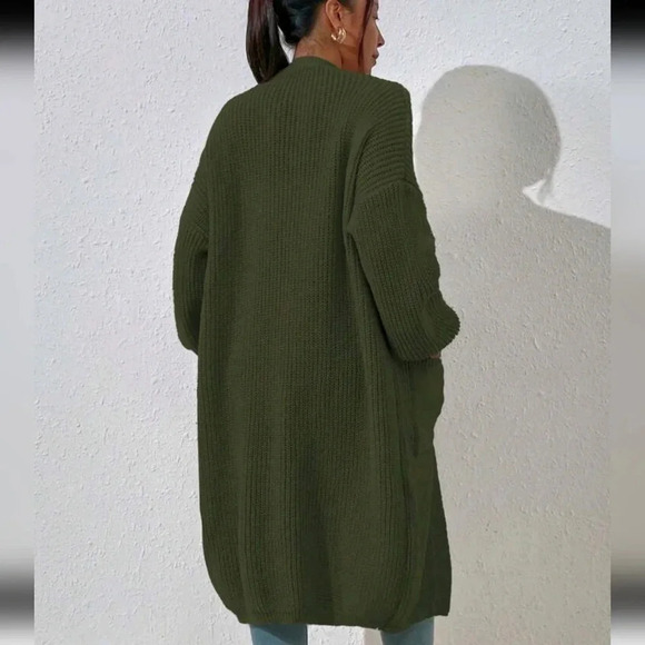 Solid Color Simple Long Sleeve Cardigan - Picture 3 of 5